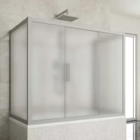 Шторка на ванну Kubele DE019 P3U-MAT-MT, 170х80 см, профиль матовый хром