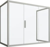 Шторка на ванну Kubele DE019 P3U-MAT-MT, 170х80 см, профиль матовый хром