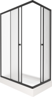 Душевой уголок Triton Вента БВ Щ0000064630 120х80 см с поддоном, профиль черный матовый, стекло матовое