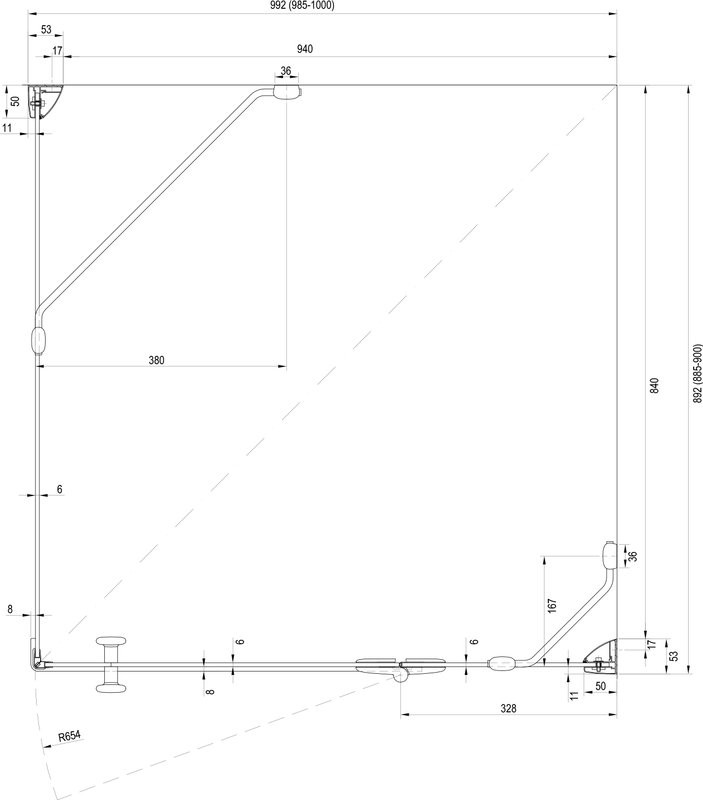 Душевой уголок Ravak Smartline SMSD2 B R 100х90 Transparent, профиль хром