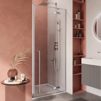 Душевая дверь в нишу Cezares Liner B-12 R 90 см, профиль хром, стекло прозрачное
