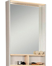 Зеркало AQUATON Йорк 55 белое/ясень фабрик, с полкой