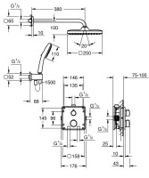 Душевая система с термостатом встроенным, цвет: хром GROHE Grohtherm 34871000