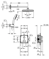 Душевая система с термостатом встроенным, цвет: хром GROHE Grohtherm 34871000