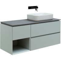 Тумба с раковиной Allen Brau Infinity 120 R подвесная, папирус матовый, столешница графит структ