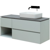 Тумба с раковиной Allen Brau Infinity 120 R подвесная, папирус матовый, столешница графит структ