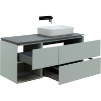 Тумба с раковиной Allen Brau Infinity 120 R подвесная, папирус матовый, столешница графит структ
