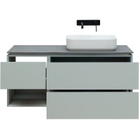 Тумба с раковиной Allen Brau Infinity 120 R подвесная, папирус матовый, столешница графит структ