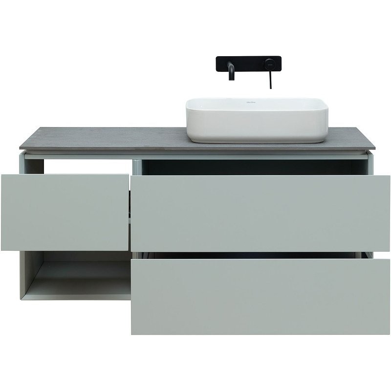 Тумба с раковиной Allen Brau Infinity 120 R подвесная, папирус матовый, столешница графит структ