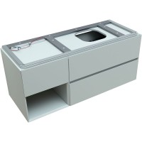 Тумба с раковиной Allen Brau Infinity 120 R подвесная, папирус матовый, столешница графит структ