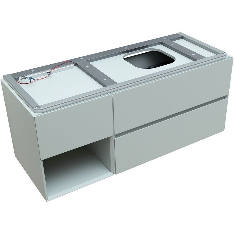 Тумба с раковиной Allen Brau Infinity 120 R подвесная, папирус матовый, столешница графит структ