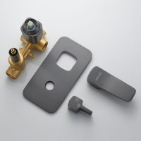 Душевая система / Тропический душ со смесителем встраиваемая Shevanik S9935T, оружейная сталь