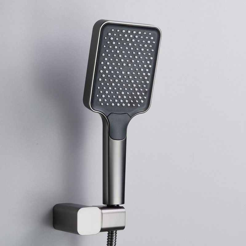 Душевая система / Тропический душ со смесителем встраиваемая Shevanik S9935T, оружейная сталь