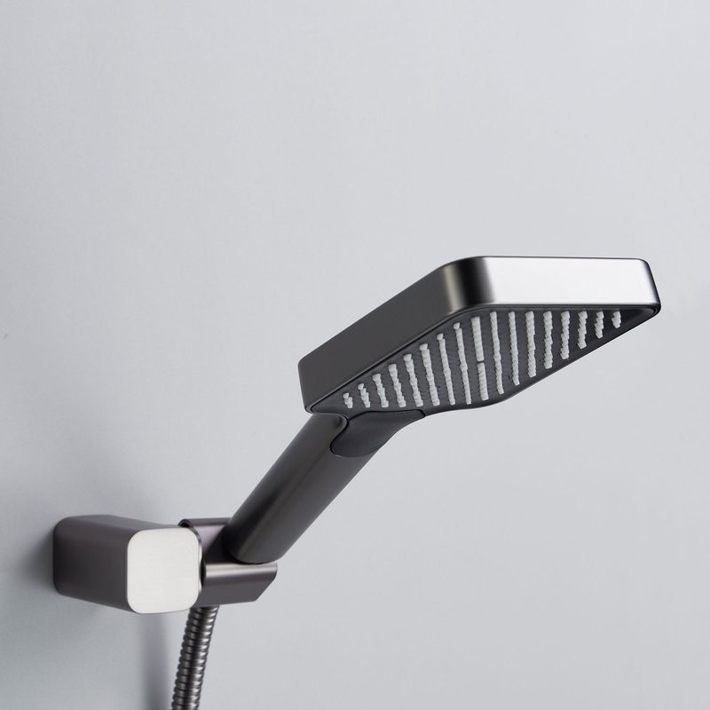 Душевая система / Тропический душ со смесителем встраиваемая Shevanik S9935T, оружейная сталь