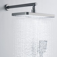 Душевая система / Тропический душ со смесителем встраиваемая Shevanik S9935T, оружейная сталь