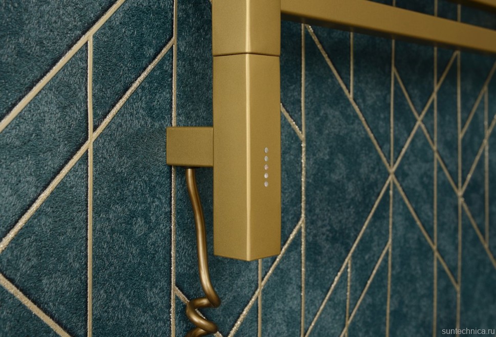 Полотенцесушитель электрический Сунержа Модус 3.1 32-5900-8050 90x55 см, подключение слева, золотой шелк, лесенка