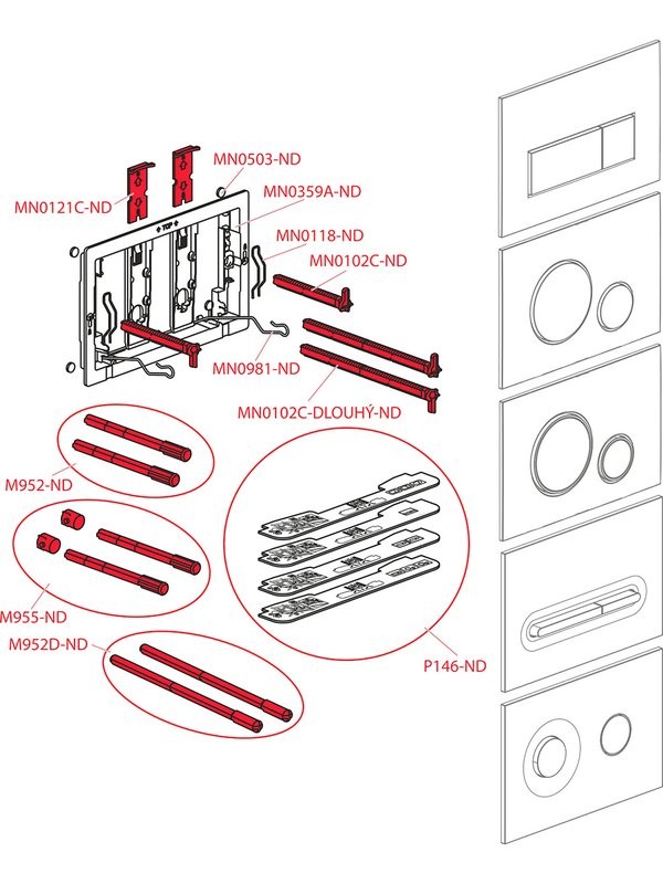 Кнопка смыва для унитаза AlcaPlast Linka M1878 пластик, цвет матовый черный, с антибактериальным покрытием