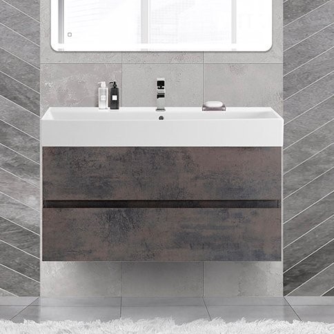 Тумба с раковиной Cezares Molveno 46 100 ossido, с раковиной Cezares CZR-MIL-100-LVB