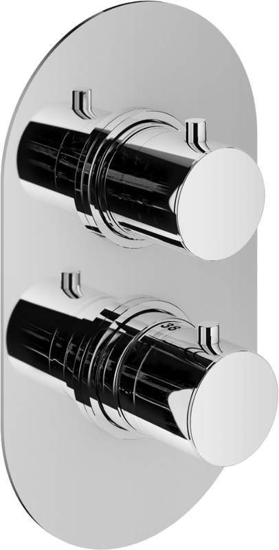 Термостатический смеситель встраиваемый Plumberia Selection Ixo XOT5040CR С ВНУТРЕННЕЙ ЧАСТЬЮ, для ванный с душем, хром