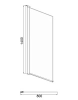 Шторка на ванну Azario Merrit 80х140 цвет профиля серебро AZNF62111 800