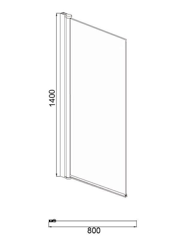 Шторка на ванну Azario Merrit 80х140 цвет профиля серебро AZNF62111 800