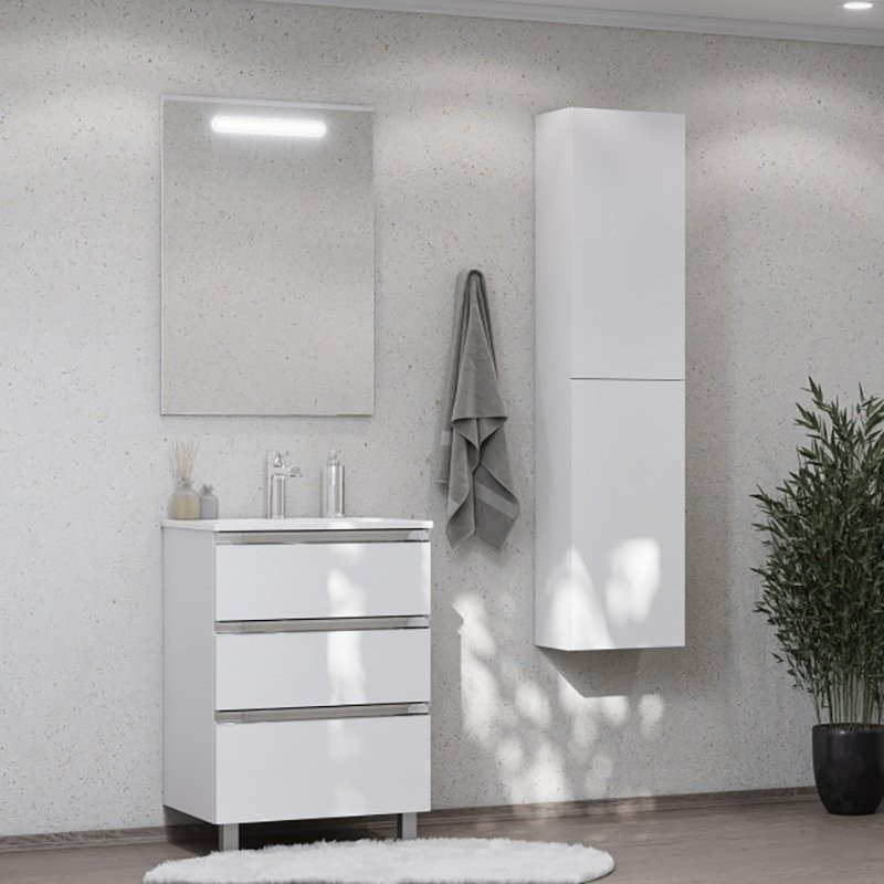 Мебель для ванной комнаты Roca The Gap 60 3 ящика, белый глянец, раковина 3279A8000