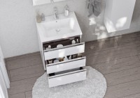 Мебель для ванной комнаты Roca The Gap 60 3 ящика, белый глянец, раковина 3279A8000