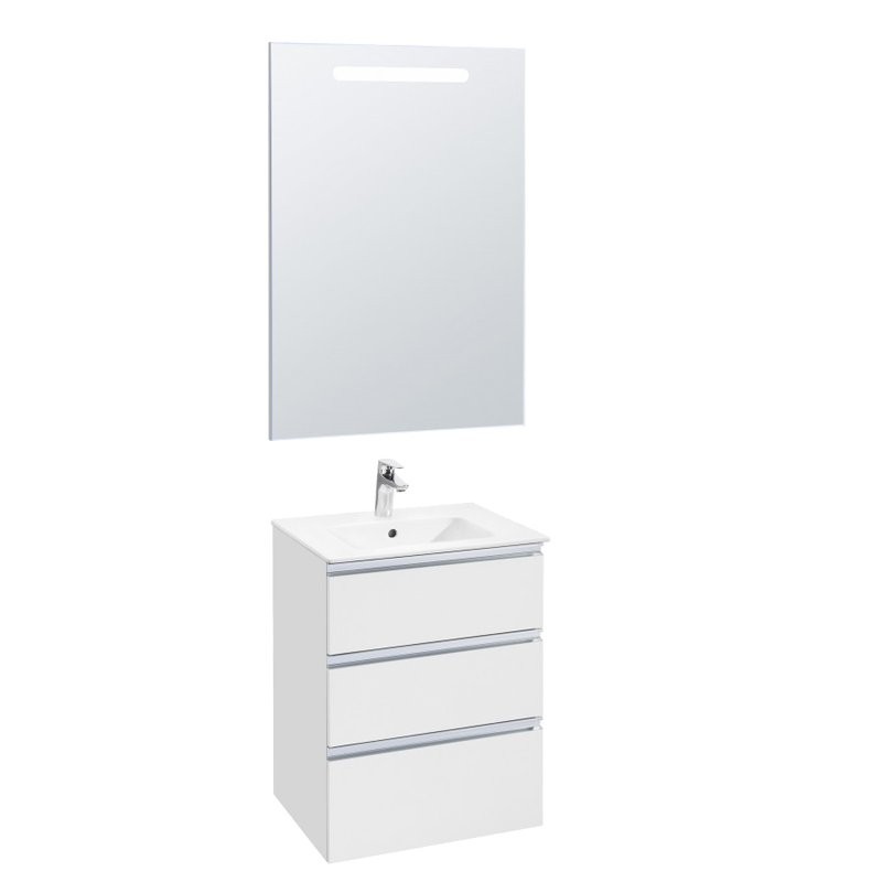 Мебель для ванной комнаты Roca The Gap 60 3 ящика, белый глянец, раковина 3279A8000