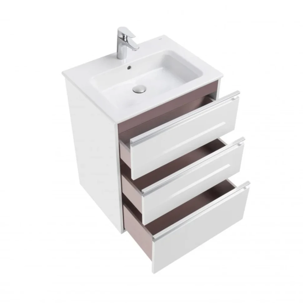 Мебель для ванной комнаты Roca The Gap 60 3 ящика, белый глянец, раковина 3279A8000