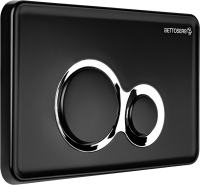 Кнопка смыва для унитаза BETTOSERB Duo 40006461 пластик, цвет матовый черный, глянцевый хром