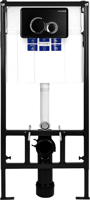 Кнопка смыва для унитаза BETTOSERB Duo 40006461 пластик, цвет матовый черный, глянцевый хром