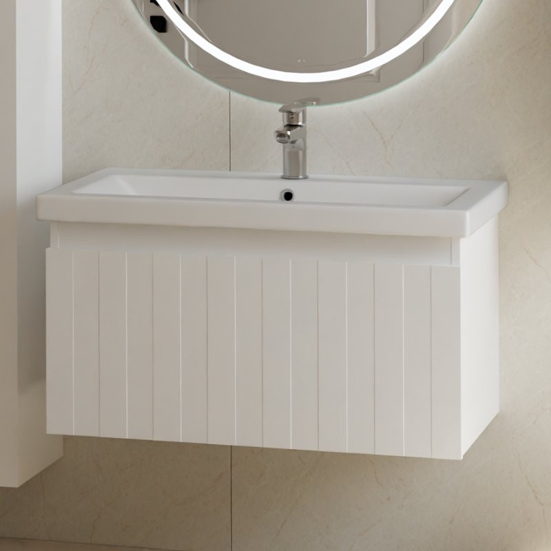 Мебель для ванной комнаты Vigo Finlay 80 подвесная, 1 ящик, матовая белая