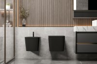 Биде подвесное Abber Rechteck AC1250MB матовое черное Биде подвесное Abber Rechteck AC1250MB матовое черное