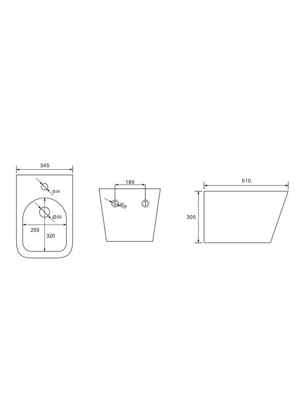 Биде подвесное Abber Rechteck AC1250MB матовое черное