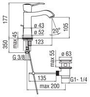 Смеситель для раковины Nobili Sofi SI98118/1CR