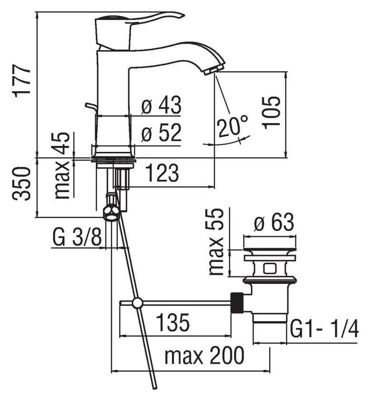 Смеситель для раковины Nobili Sofi SI98118/1CR