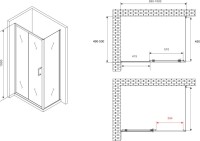 Душевой уголок Abber Schwarzer Diamant AG30100B5-S50B5 100x50, профиль черный, стекло прозрачное