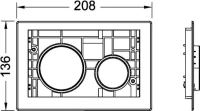 Кнопка смыва TECE Loop Modular 9240665 хром матовый, лицевая панель белая Кнопка смыва TECE Loop Modular 9240665 хром матовый, лицевая панель белая