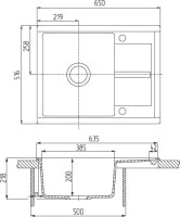 Мойка кухонная AQUATON Делия 65 графит
