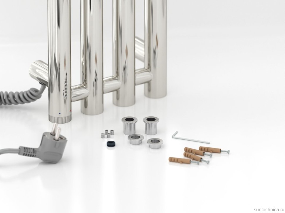 Полотенцесушитель электрический Сунержа Кантата 4.0 00-0886-1559 150x20 см, подключение слева, скрытое подключение слева, без покрытия, I-образный