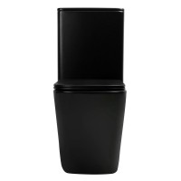 Унитаз-компакт напольный Abber Rechteck AC1210TMB безободковый, с микролифтом, черный матовый