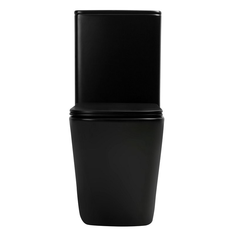 Унитаз-компакт напольный Abber Rechteck AC1210TMB безободковый, с микролифтом, черный матовый