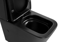 Унитаз-компакт напольный Abber Rechteck AC1210TMB безободковый, с микролифтом, черный матовый