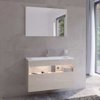Мебель для ванной Keuco Stageline 32872 100 см, с подсветкой, розеткой и точкой зарядки USB и USB-C, кашемир
