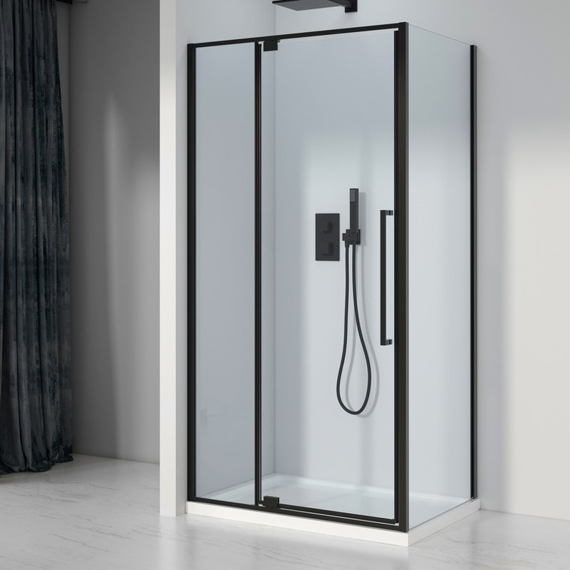 Душевой уголок Black&White Stellar Wind S812 BC 90х90, профиль черный, стекло прозрачное