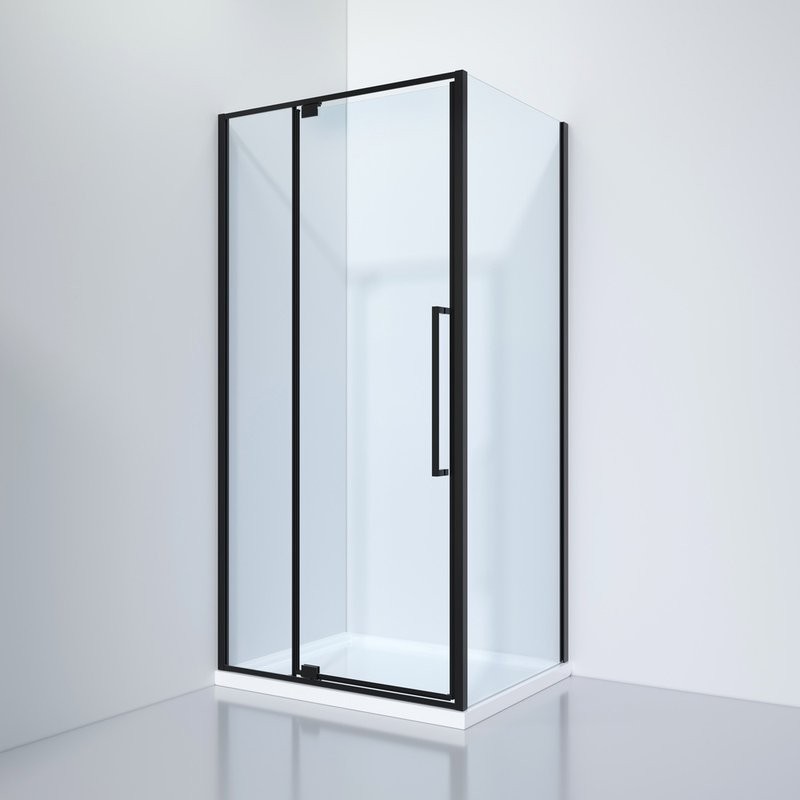 Душевой уголок Black&White Stellar Wind S812 BC 90х90, профиль черный, стекло прозрачное