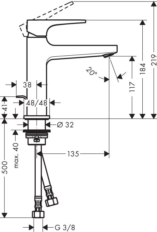 Смеситель для раковины Hansgrohe Metropol 74506000