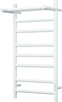 Полотенцесушитель электрический Bauedge Stil Shelf R 40х80, с полкой, белый полуматовый