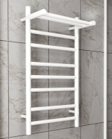 Полотенцесушитель электрический Bauedge Stil Shelf R 40х80, с полкой, белый полуматовый