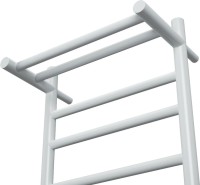 Полотенцесушитель электрический Bauedge Stil Shelf R 40х80, с полкой, белый полуматовый